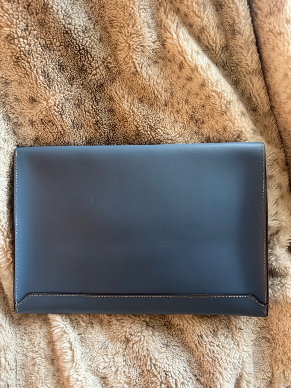 Boldrini Light Blue Leather Envelope Clutch - Picture 8 of 9